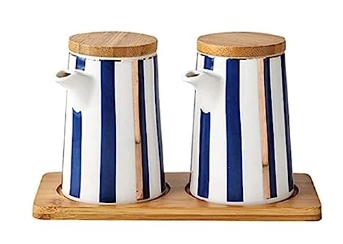 ATMRC Essig- & Ölspender Öl- und Essigspender, Keramik-Ölflasche, Keramik-Sojasaucenflasche mit Korkverschluss, Sojasaucen-/Essig-Menage(20 * 17.5cm) von ATMRC