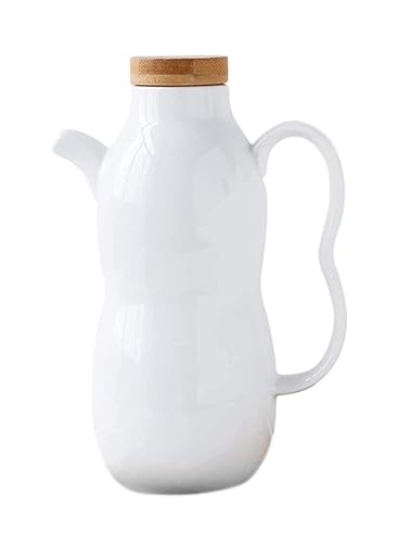 ATMRC Essig- & Ölspender Öl- und Essigspender, Vintage-Flasche aus Keramik, Ölflasche mit Holzdeckel, Sojasauce, Essig, Cruet-Behälter(S) von ATMRC