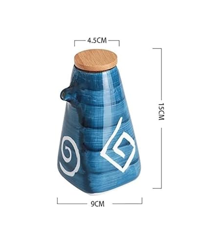 ATMRC Essig- & Ölspender Öl- und Essigspender, moderne japanische Küchenflasche for Abendessen mit Flüssigkeiten, mit hölzernem Flaschenverschluss, staubdicht und auslaufsicher von ATMRC