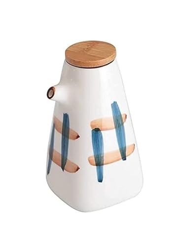 ATMRC Essig- & Ölspender Öl- und Essigspender, moderne japanische Küchenflasche for Abendessen mit Flüssigkeiten, mit hölzernem Flaschenverschluss, staubdicht und auslaufsicher von ATMRC