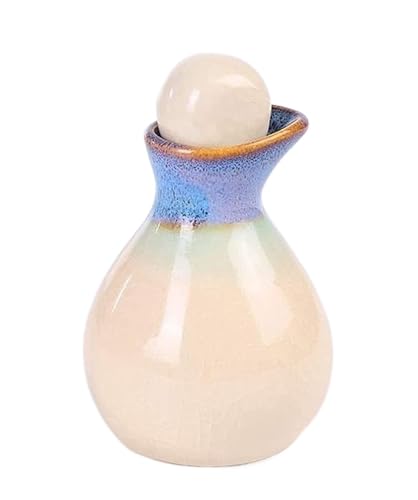 ATMRC Essig- & Ölspender Öl- und Essigspenderflasche for die Küche, Zuhause, Essentials, Öl- und Essigflaschen aus Keramik, Ölflasche (gelb)(Blanc) von ATMRC