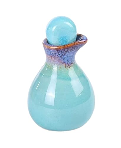 ATMRC Essig- & Ölspender Öl- und Essigspenderflasche for die Küche, Zuhause, Essentials, Öl- und Essigflaschen aus Keramik, Ölflasche (gelb)(Blue) von ATMRC