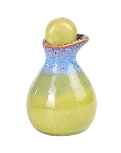 ATMRC Essig- & Ölspender Öl- und Essigspenderflasche for die Küche, Zuhause, Essentials, Öl- und Essigflaschen aus Keramik, Ölflasche (gelb)(Green) von ATMRC