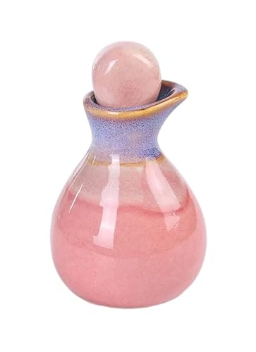 ATMRC Essig- & Ölspender Öl- und Essigspenderflasche for die Küche, Zuhause, Essentials, Öl- und Essigflaschen aus Keramik, Ölflasche (gelb)(Pink) von ATMRC