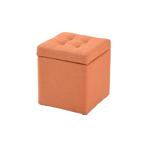 ATMRC Hocker Haushalt Multifunktionale Lagerung Hocker Ändern Schuhe Hocker Stoff Tragbare Sofa Schritt Hocker for Wohnheim Wohnzimmer Schlafzimmer Stilvolle(Orange) von ATMRC