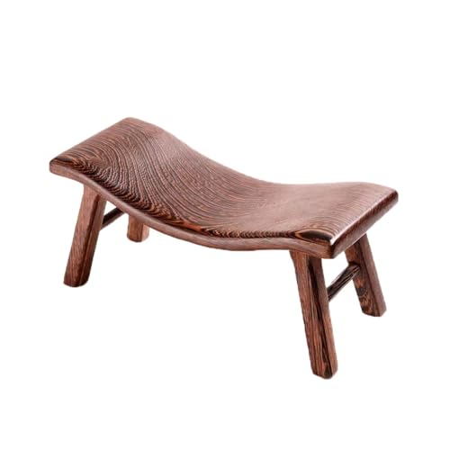 ATMRC Hocker Kleiner Hocker aus Holz, Fußhocker, Schuhwechselhocker for die Veranda, multifunktionaler Schlafhocker for das Wohnzimmer, kreativer Hocker Stilvolle(Walnut Color) von ATMRC