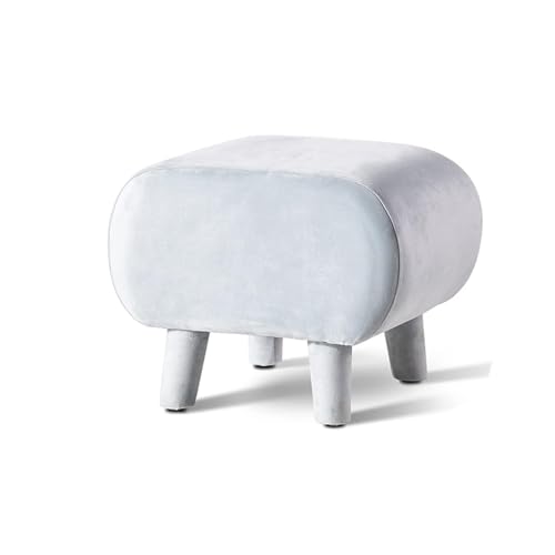 ATMRC Hocker Kleiner osmanischer Hocker, moderner rechteckiger Fußhocker, Kleiner Tritthocker, osmanischer Hocker for Wohnzimmer, Schlafzimmer, Zuhause, kreativer Hocker Stilvolle(Blanc) von ATMRC