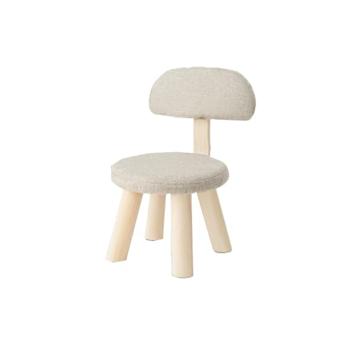 ATMRC Hocker Moderner, minimalistischer Hocker mit Rückenlehne, Kleiner Hocker, Schuhwechselhocker, Haushaltshocker aus Holz, niedriger Hocker for zu Hause, kreativer Hocker Stilvolle(Blanc) von ATMRC