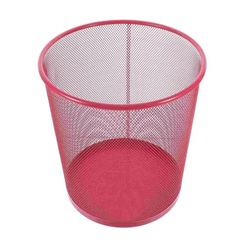 ATMRC Küchenabfalleimer Mesh-Mülleimer Büro Metalldraht-Papierkörbe Recycling-Müllcontainer Behälter Runder Müll Altpapierbehälter Büro Zuhause Mülleimer(Red) von ATMRC