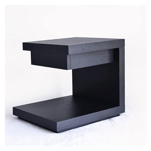 ATMRC Nachttische Nachttisch mit kreativem Design, einfacher schwarzer Nachttisch aus Holz for Zuhause, Hotel, Schlafzimmer, Nachtkommode Schlafzimmer(Noir) von ATMRC