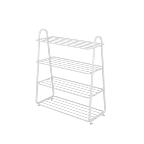 ATMRC Schuhregale Nordic Einfache Schuhregal Eisen Schuhregal Home Mehrschichtige platzsparende Schuhaufbewahrung Organizer for den Eingangsbereich Wohnzimmer(Blanc,4 Tier) von ATMRC