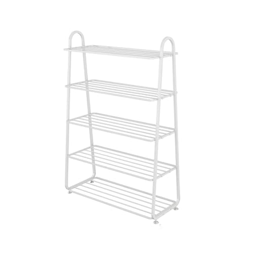 ATMRC Schuhregale Nordic Einfache Schuhregal Eisen Schuhregal Home Mehrschichtige platzsparende Schuhaufbewahrung Organizer for den Eingangsbereich Wohnzimmer(Blanc,5 Tier) von ATMRC