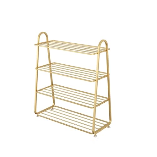 ATMRC Schuhregale Nordic Einfache Schuhregal Eisen Schuhregal Home Mehrschichtige platzsparende Schuhaufbewahrung Organizer for den Eingangsbereich Wohnzimmer(Gold,4 Tier) von ATMRC
