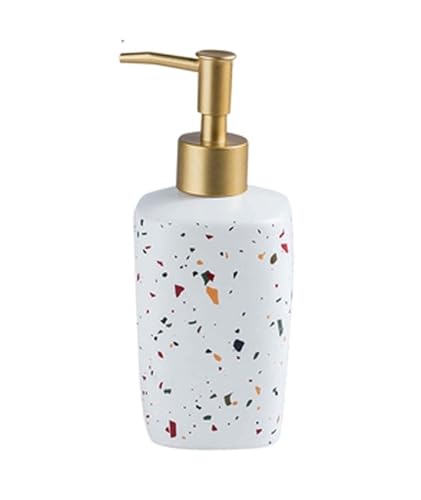 ATMRC Seifenspender Seifenspender, Hoteldekor, Flaschen, langlebiger Lotionspender, Flüssigkeit aus Keramik mit galvanisierter Goldener Pumpe Soap Dispenser ATMRC Seifenspender Seifenspender, Hoteldekor, Flaschen, langlebiger Lotionspender, Flüssigkeit aus Keramik mit galvanisierter Goldener Pumpe Soap Dispenser von ATMRC