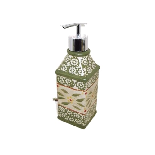 Seifenspender Retro Seifenspender Keramik Pumpspender Nachfüller Badelotion Duschspender mit Kunststoff-Pumpenkopf for Badezimmer Soap Dispenser(Green) von ATMRC