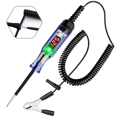 ATOBLIN Digitaler Spannungsprüfer, 3-120V DC LED Stromkreistester mit Spannungsanzeige, Bidirektionaler Autotester, Prüfstift für Autobatterie, Polarität, Sicherungen von ATOBLIN