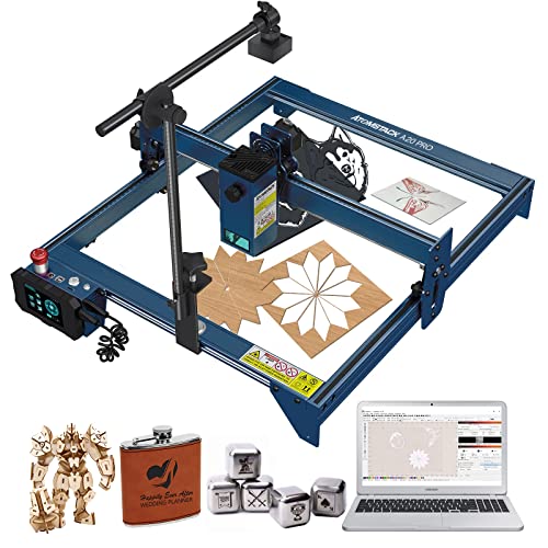 ATOMSTACK A-20 PRO Laser Graviermaschine 130W mit AC1 Lightburn Kamera und Air Assist, 20W Optischer CNC Holz Laser Cutter DIY Lasergravierer, Präziser Positionierung, Zeitraffer-Videoaufnahme von ATOMSTACK MAKER