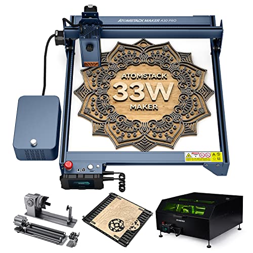 ATOMSTACK A30 Pro Laser Graviermaschine 160W mit B1 Schutzbox, R1 Pro Roller, F3 Wabenplatte, F30 Pro Air Assist, 33W Laser Ausgabe Lasergravur Laserschneider ATOMSTACK A30 Pro Laser Graviermaschine 160W mit B1 Schutzbox, R1 Pro Roller, F3 Wabenplatte, F30 Pro Air Assist, 33W Laser Ausgabe Lasergravur Laserschneider von ATOMSTACK MAKER