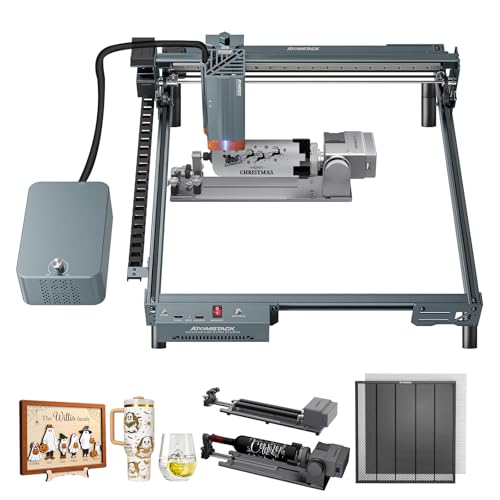ATOMSTACK A40 PRO V2 48W Laser Graviermaschine mit R8 Pro Rotationsfutter Drehrolle, F4 Wabenplatten und F60 Air Assist, DIY Hochpräzise Holz Laser Cutter, Metall Gravieren ATOMSTACK A40 PRO V2 48W Laser Graviermaschine mit R8 Pro Rotationsfutter Drehrolle, F4 Wabenplatten und F60 Air Assist, DIY Hochpräzise Holz Laser Cutter, Metall Gravieren von ATOMSTACK MAKER