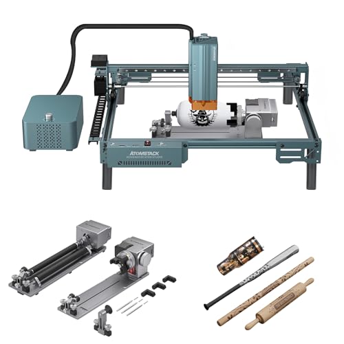 ATOMSTACK A40 PRO V2 Laser Graviermaschine, 48 W/24 W Dual Power Laser-Ausgangsleistung, Laserschneider mit F60 Air Assist und R8 Pro Drehspannfutter & Drehrolle, für Holz Metall Leder Acryl ATOMSTACK A40 PRO V2 Laser Graviermaschine, 48 W/24 W Dual Power Laser-Ausgangsleistung, Laserschneider mit F60 Air Assist und R8 Pro Drehspannfutter & Drehrolle, für Holz Metall Leder Acryl von ATOMSTACK MAKER