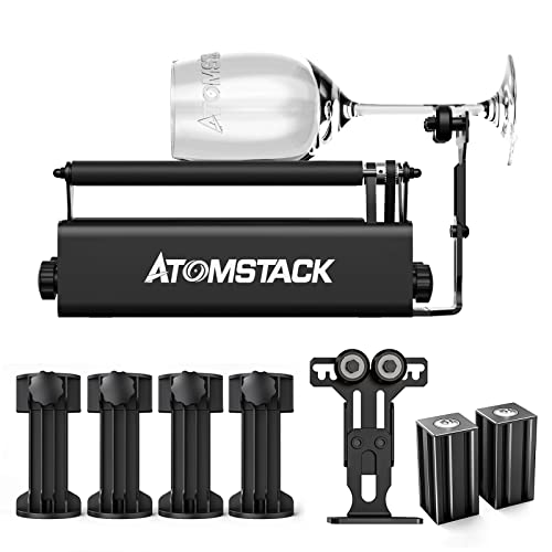 ATOMSTACK R3 Pro Laser Rotary Roller mit trennbarem Stützmodul und Verlängerungstürmen, 360° Y-Achse Rotationsrolle Gravur Hilfsmodul für Lasergravierer, Rotationswalze für Zylinder übergroße Objekte ATOMSTACK R3 Pro Laser Rotary Roller mit trennbarem Stützmodul und Verlängerungstürmen, 360° Y-Achse Rotationsrolle Gravur Hilfsmodul für Lasergravierer, Rotationswalze für Zylinder übergroße Objekte von ATOMSTACK MAKER