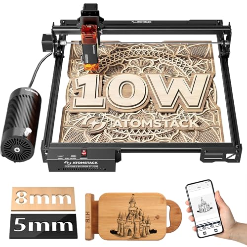 ATOMSTACK 10W Laser Graviermaschine A10 PRO V2 Lasergravierer mit F30 30L/min Luftpumpe, 0.06mm Hochpräzisions-Laser Graviermaschine für Holz und Metall, dunkles Acryl ATOMSTACK 10W Laser Graviermaschine A10 PRO V2 Lasergravierer mit F30 30L/min Luftpumpe, 0.06mm Hochpräzisions-Laser Graviermaschine für Holz und Metall, dunkles Acryl von ATOMSTACK