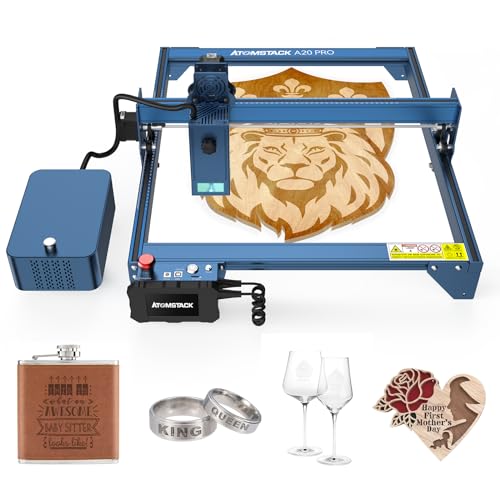 ATOMSTACK A20 Pro Laser Engraver, 130W Gravur Schneidemaschine 20W Lasertreiberleistung Laser Gravurmaschine mit F30 Air Assist Kit für Holz Metall Bastelpapier Acryl Leder von ATOMSTACK