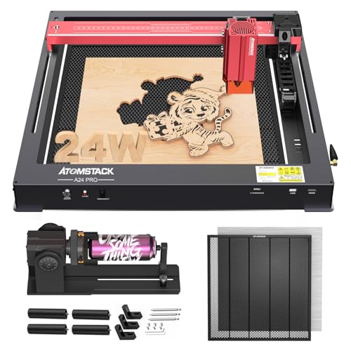 ATOMSTACK A24 Pro 20W-24W Optischer Lasergravierer Power Laser Multifunktionsgravierer mit R1 V2 360° Multifunktions-Drehwalze F4 Wabenplatte Sockel Set ATOMSTACK A24 Pro 20W-24W Optischer Lasergravierer Power Laser Multifunktionsgravierer mit R1 V2 360° Multifunktions-Drehwalze F4 Wabenplatte Sockel Set von ATOMSTACK