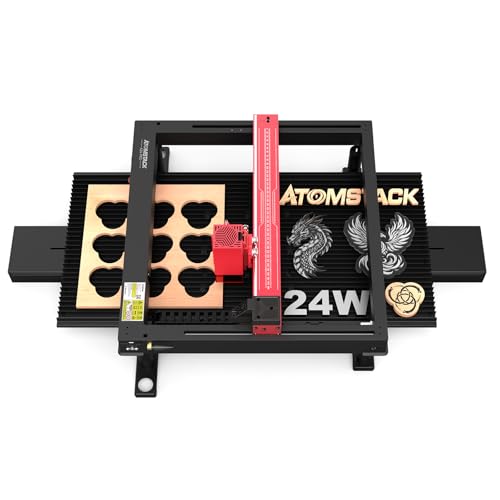 ATOMSTACK A24 Pro 20W-24W Optischer Lasergravierer Power Laser Multifunktionsgravierer mit R5 800x400mm Automatisches Transportband Wabentisch Set von ATOMSTACK