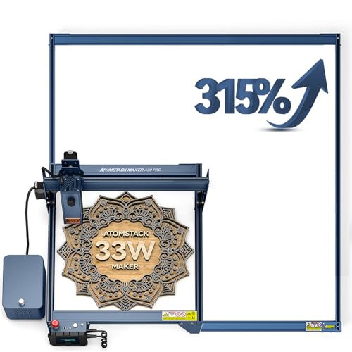 ATOMSTACK A30 Pro 160W Laser Graviermaschine mit AE85 Area Extension Kit Verlängerungsschacht 850x800mm Lasergravierer 33W Leistung Graviermaschine mit F30 Pro Air Assist Kit von ATOMSTACK