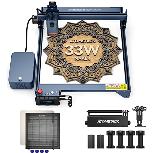 ATOMSTACK A30 Pro 160W Lasergravierer 33W Leistung Graviermaschine mit F30 Pro Air Assist Kit mit R3 Pro Roller F2 Honeycomb Platte von ATOMSTACK