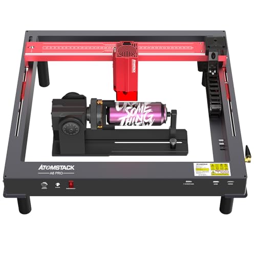 ATOMSTACK A6 Pro 6W Laser Graviermaschine mit R1 V2 Multifunktionsroller Optische Leistung 6W Lasergravierer Unibody-Rahmen erfordert keine Montage Einteiliges Design von ATOMSTACK