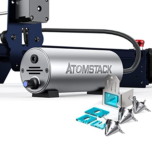 ATOMSTACK Lasergravur-Luftunterstützungskit für S10 PRO/X7 PRO/A10 PRO/A5 PRO, zum Entfernen von Rauch/Staub mit 10–30 L/Min Luftstrom, geringer Geräuschpegel, einfache Montage, Silber (F30) von ATOMSTACK