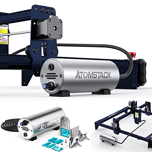 ATOMSTACK Air Assist Kit für A5 Series/S10/A10 Pro/X7 Pro, Laser Graviermaschine Zubehör Laser Gravur mit 2m Rohr für 98% Lasergravierer Sauberere und Glattere Schneidobjektkanten, 10-30 L/min von ATOMSTACK