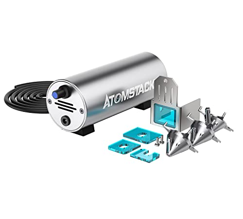 ATOMSTACK Air Assist Set für A10 Pro, X7 Pro, S10 Pro Lasergravierer Air Assist Kit Zubehör mit 2 m Rohr für sauberere und glattere Schneidobjektkanten, 10–30 l/min von ATOMSTACK