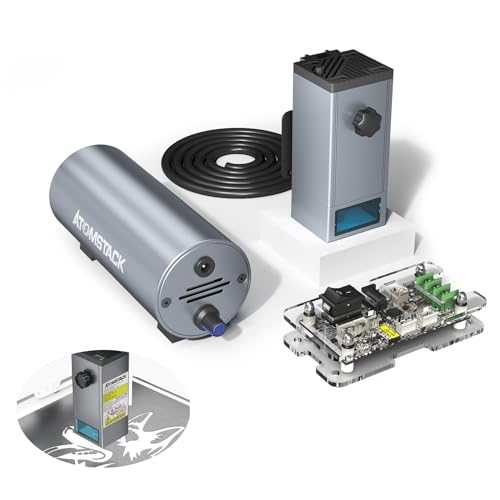 ATOMSTACK M100 Laser Modul, Laserkopf mit 20 W optischer Leistung und Air Assist Kit für Lasergravur, Lasermodul mit äußerst feinem Kompressionspunkt von ATOMSTACK