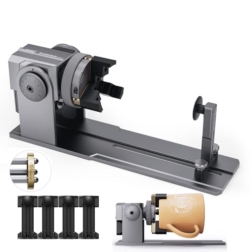 ATOMSTACK R1 Laser Rotationswalze für laser graviermaschine, 3 in 1 Klauenscheibenwalze mit Risers, von unregelmäßigen Gegenständen, Zylinder 1-130 mm, Kugel 4-200 mm, Ring 4-130 mm von ATOMSTACK