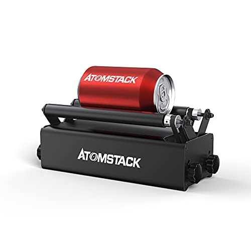 ATOMSTACK R3 Laser Rotary Roller Laser Roller, Laser Drehroller, Y-Achsen-Laser-Gravurmodul zum Gravieren von zylindrischen Objektenboxen mit 8 Winkeleinstellungen von ATOMSTACK