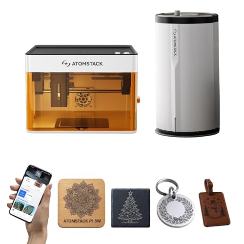 Atomstack P1 Mini Laser Graviermaschine mit D3 Luftreiniger, 5W Diode Laser Cutter Tragbare Desktop Lasergravur, CoreXY Dualmotor, Kostenlose Atomstack App mit Designbibliothek Atomstack P1 Mini Laser Graviermaschine mit D3 Luftreiniger, 5W Diode Laser Cutter Tragbare Desktop Lasergravur, CoreXY Dualmotor, Kostenlose Atomstack App mit Designbibliothek von ATOMSTACK
