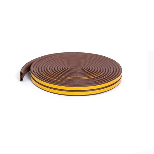 1 stück 5M Tür Fenster Dichtung Streifen Selbst-adhesive DIEP Wetter Strippen Akustische Isolierung Abdichtung Wind Blocker Draft Stopper Band(Brown,E 9X4mm) von ATOMUSERLY