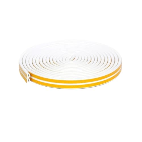 1 stück 5M Tür Fenster Dichtung Streifen Selbst-adhesive DIEP Wetter Strippen Akustische Isolierung Abdichtung Wind Blocker Draft Stopper Band(White,D 9X6mm) von ATOMUSERLY