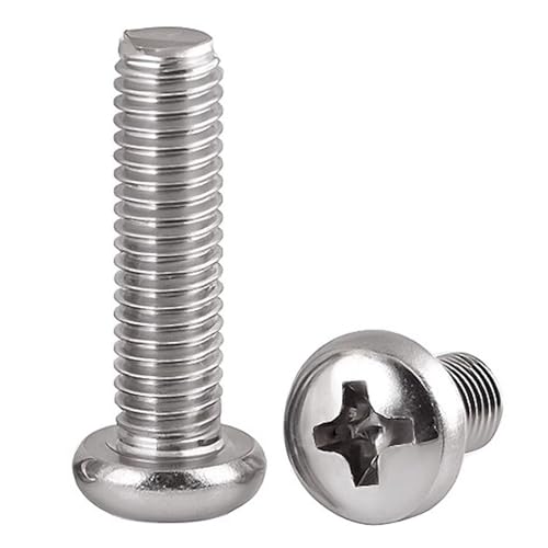 ATOMUSERLY 5/50 Stück M1.6 M2 M2.5 M3 M4 M5 M6 M8 304 A2-70 Edelstahl Kreuz Kleine Pfanne Rundkopfschraube Bolzen(2mm,50pcs M2) von ATOMUSERLY