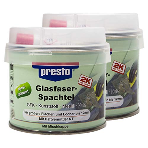 Presto 2X 601013 G Lasfaserspachtel Mit Härter G Rau-Grün 250 G von Presto