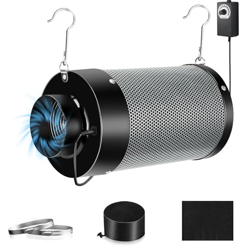 ATOUR 10,2 cm Luftkohlefilter mit australischer Virgin Charcoal - Geruchskontrolle Eingebauter 14 cm leiser Ventilator mit Geschwindigkeitsregelung für Inline-K-Ventilatoren & Growzelte Inklusive ATOUR 10,2 cm Luftkohlefilter mit australischer Virgin Charcoal - Geruchskontrolle Eingebauter 14 cm leiser Ventilator mit Geschwindigkeitsregelung für Inline-K-Ventilatoren & Growzelte Inklusive von ATOUR