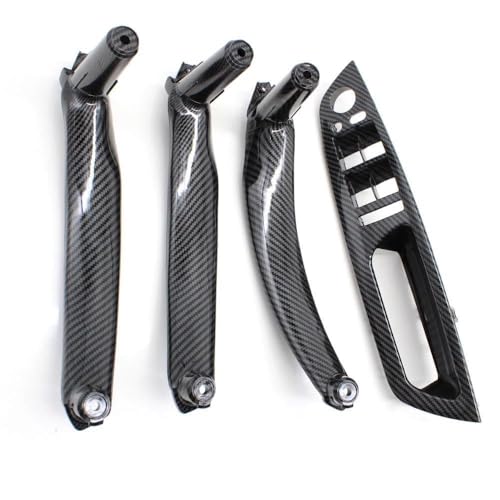 ATPONCX Auto Innenraum Türgriff 4PCS Kit LHD RHD Innere Fahrer Tür Fenster Schalter Armlehne Abdeckung Pull Griff Ersatz/Fit for BMW X5 x6 E70 E71 E72 2007-2013(Carbon RHD 4PCS) von ATPONCX