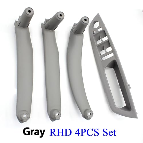 ATPONCX Auto Innenraum Türgriff 4PCS Kit LHD RHD Innere Fahrer Tür Fenster Schalter Armlehne Abdeckung Pull Griff Ersatz/Fit for BMW X5 x6 E70 E71 E72 2007-2013(Gray RHD 4PCS) von ATPONCX