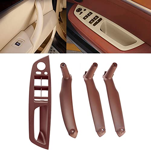 ATPONCX Auto Innenraum Türgriff 4x Auto-Innentür-Zuggriff-Zierabdeckung Ersatz/Passend for BMW X5 E70 X6 E71 E72 Nur passend for Rechtslenker(Red Wine) von ATPONCX