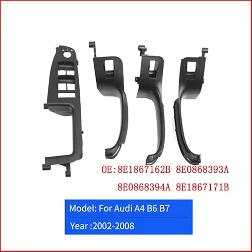 ATPONCX Auto Innenraum Türgriff Auto-Innentürgriffabdeckung Innentürgriff-Zubehör/Passend for A4 B6 B7 2002-2008 von ATPONCX