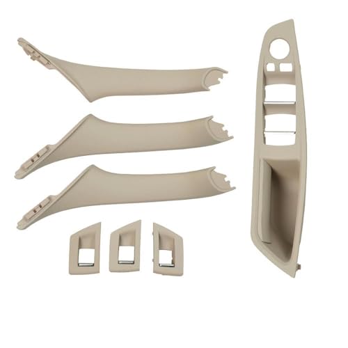 ATPONCX Auto Innenraum Türgriff LHD RHD Beige Schwarz Braun Oyster Auto Innentür Armlehne Innen Zuggriff Set/Passend for BMW 5er F10 F11 523i 525i 528i 530i(RHD Oyster) von ATPONCX