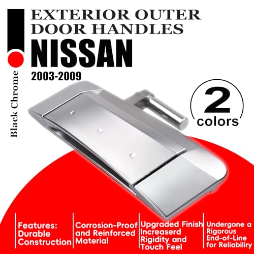 Auto Außentürgriff/Passend for Nissan 350Z alle mit einem 3,5-Liter-V6-Motor 2003–2009. Äußere äußere schwarze linke rechte Türgriffe OE#80607-CD40B, 80606-CD00B(Chrome Left) von ATPONCX